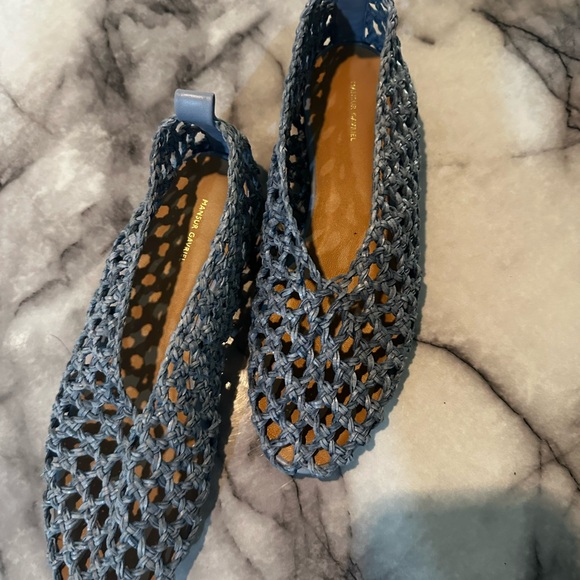 Mansur Gavriel Light Blue soft leather woven ballerina flats, comfie new 37 - Picture 5 of 5